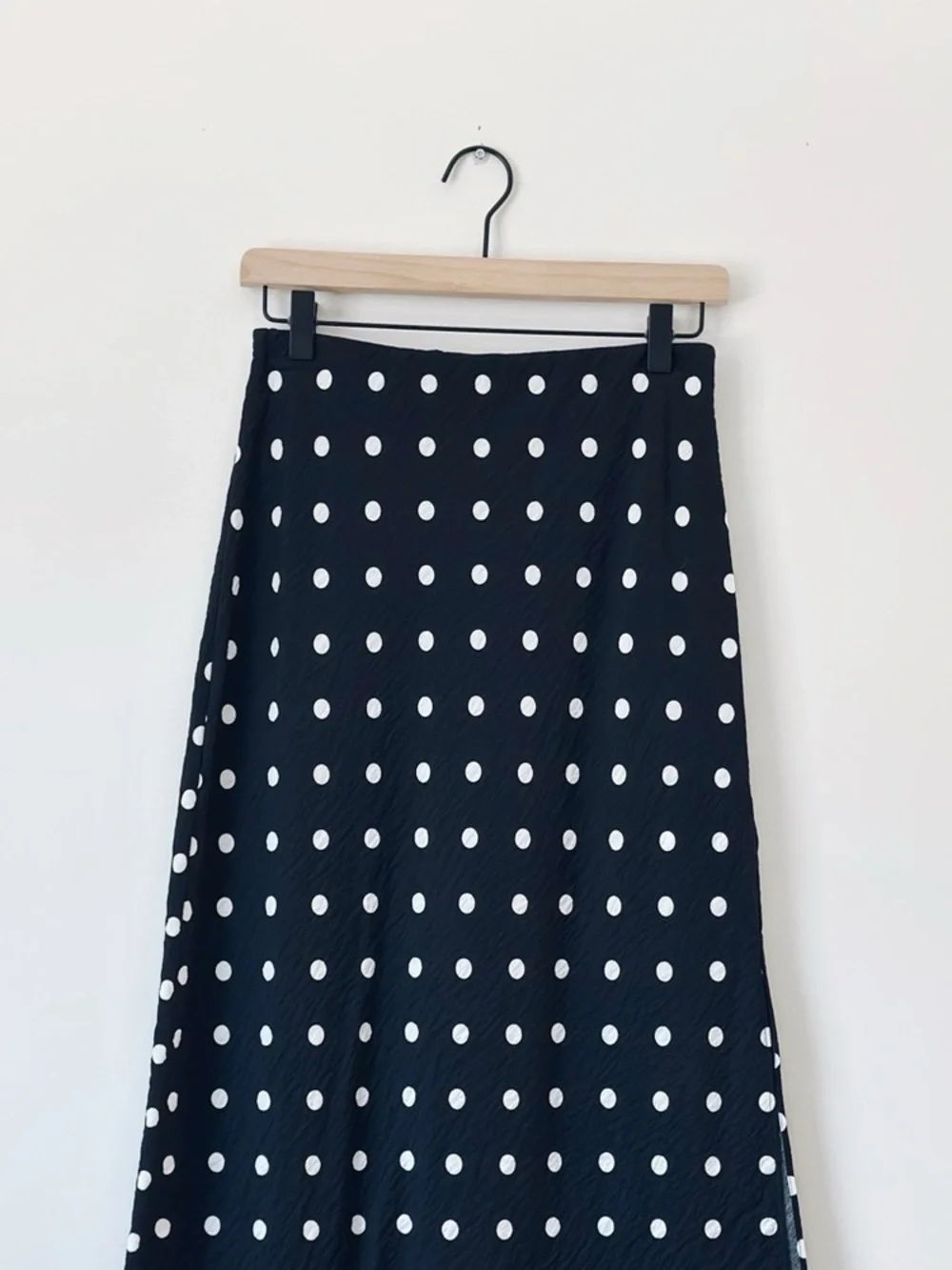 Madewell The Layton Midi Slip Skirt Polka Dot True Black - Picture 5 of 10